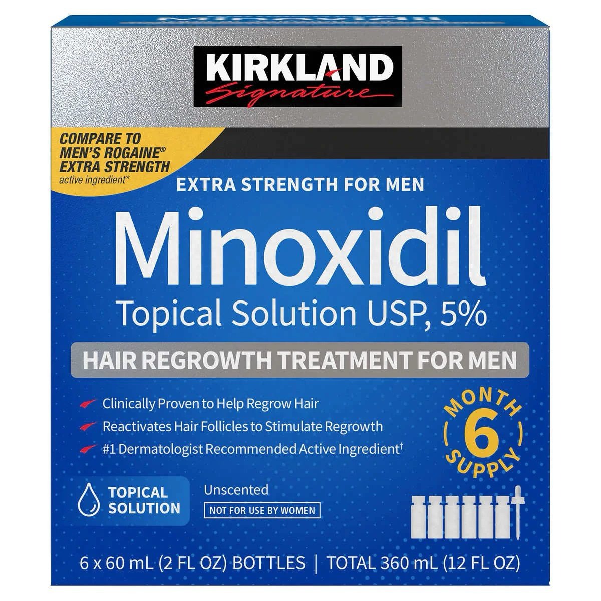 Kirkland Minoxidil 5% Topical Solution – liquide (4 Bottles)
